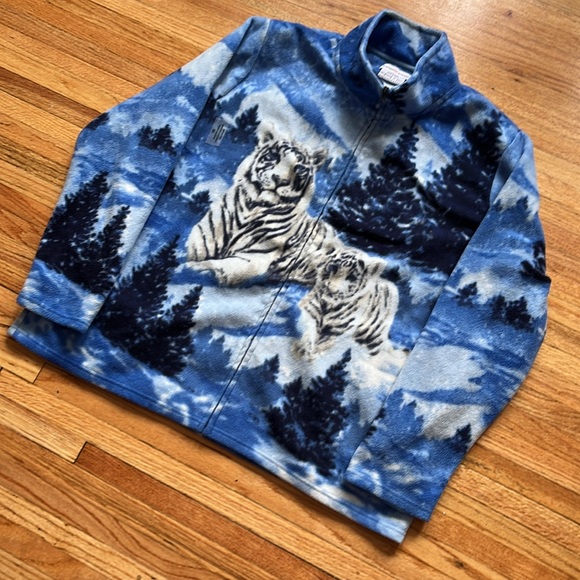 Vintage Y2K Tiger Fleece / XL / AOP / Atlas For Women - Picture 2 of 7